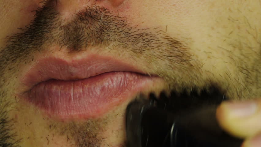 Cutting Beard And Mustache Around Stock Footage Video 100