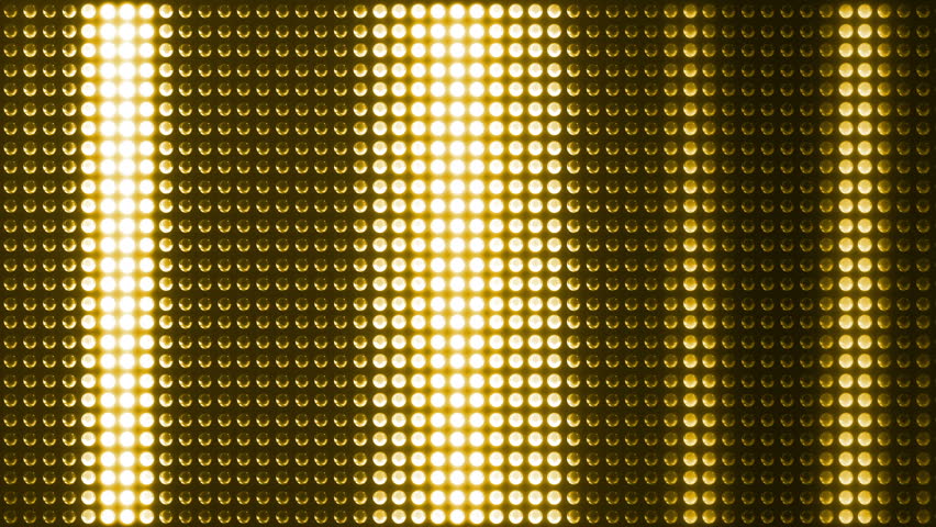 Slightly Curved Wall Of Gold Golf Ball Light Chase Stock Footage Video ...