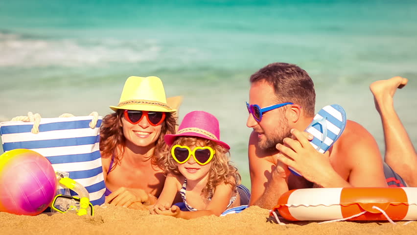 Hy Family Having Fun At Stock Footage Video 100 Royalty Free Hy Family Having Fun At The Beach Summer Vacations Concept Slow Motion