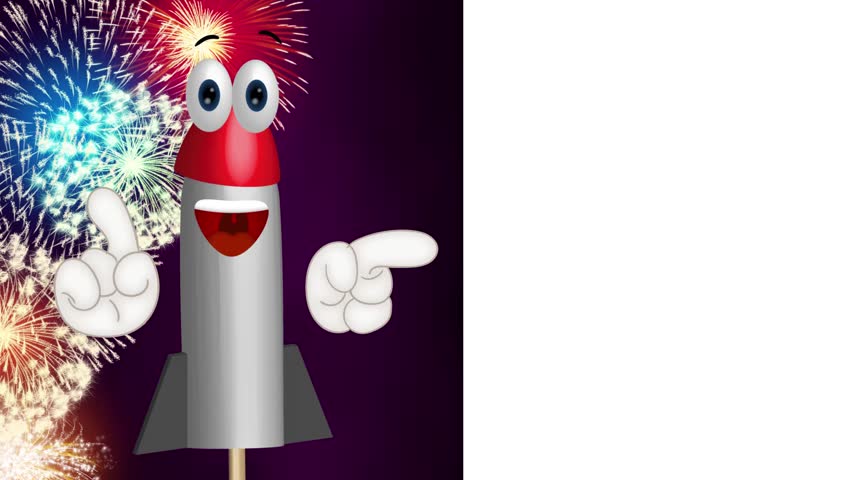 Funny Cartoon Rocket Fireworks Comic Hands Stock Footage Video 9726710 ...