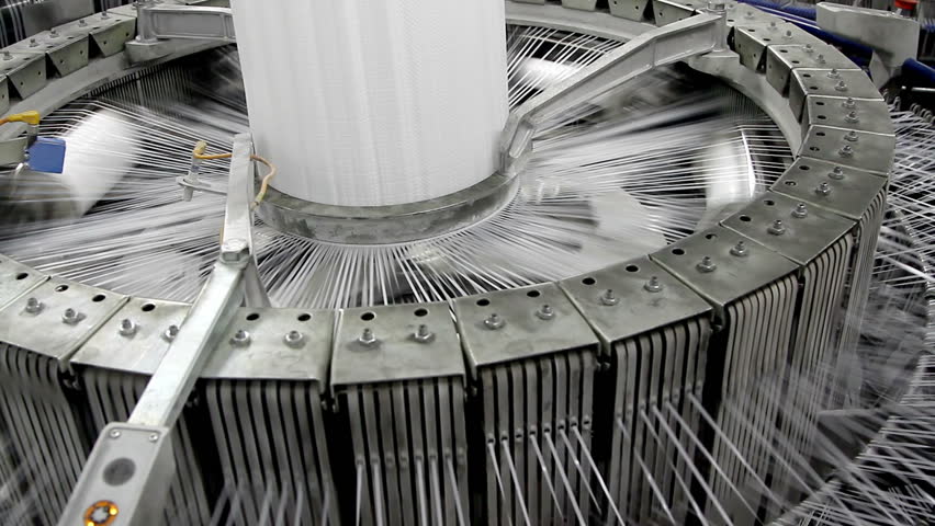 Textile Industry - Yarn Spools On Spinning Machine In A Factory Stock ...